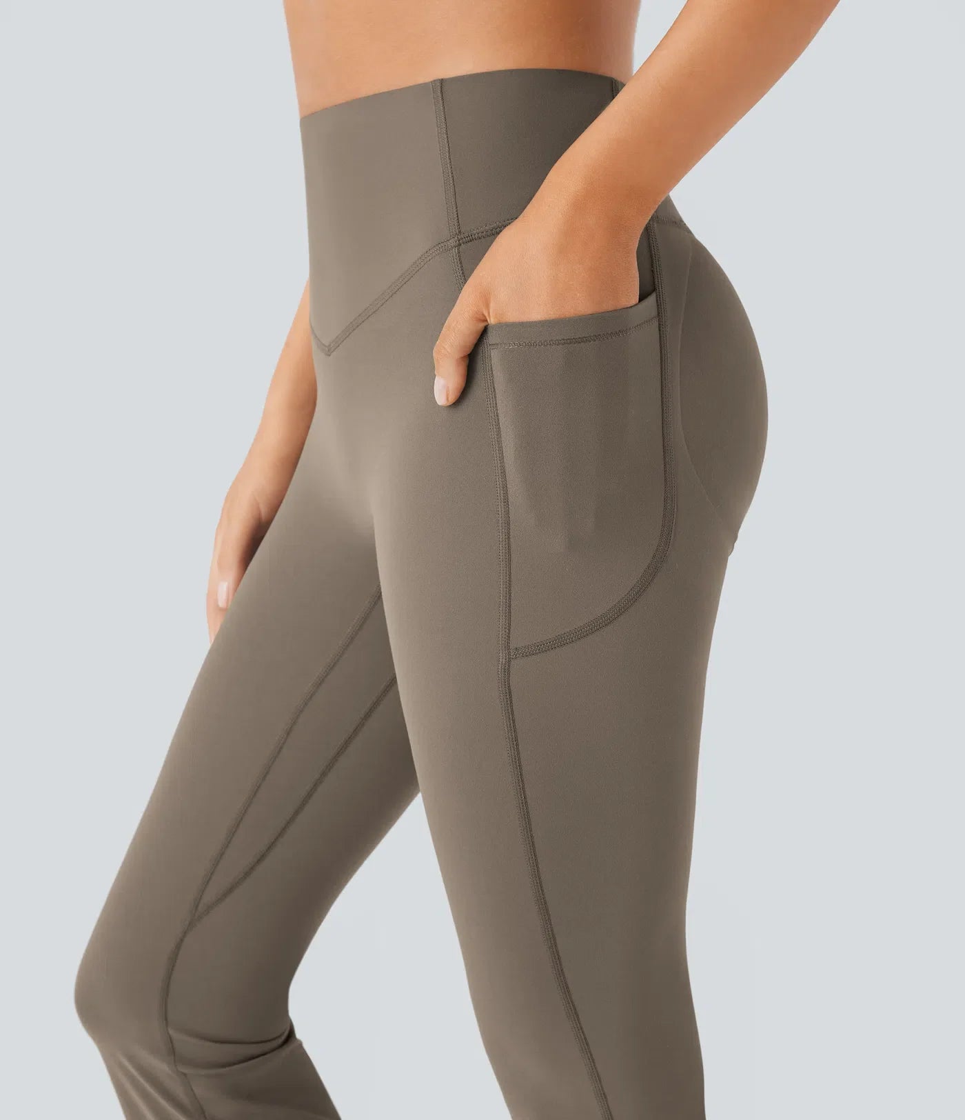 UltraSculpt High Waisted Scrunch Butt Lifting Tummy Control Pocket Shaping Yoga Bootcut Leggings