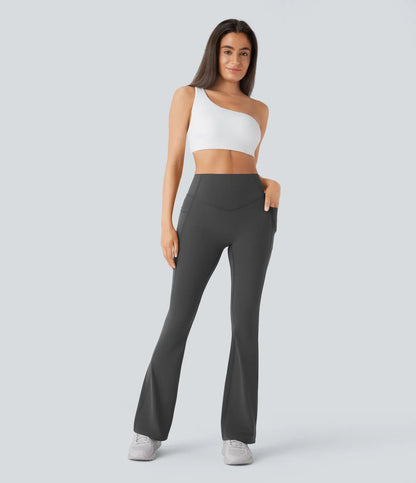 UltraSculpt High Waisted Scrunch Butt Lifting Tummy Control Pocket Shaping Yoga Bootcut Leggings