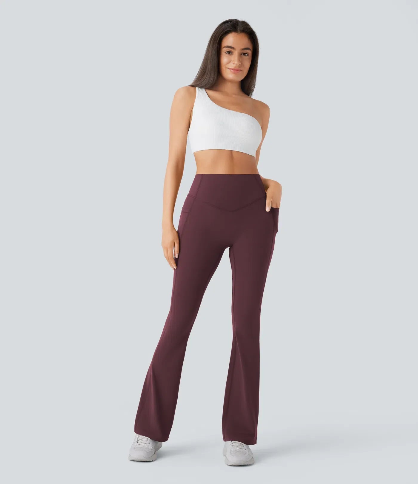UltraSculpt High Waisted Scrunch Butt Lifting Tummy Control Pocket Shaping Yoga Bootcut Leggings