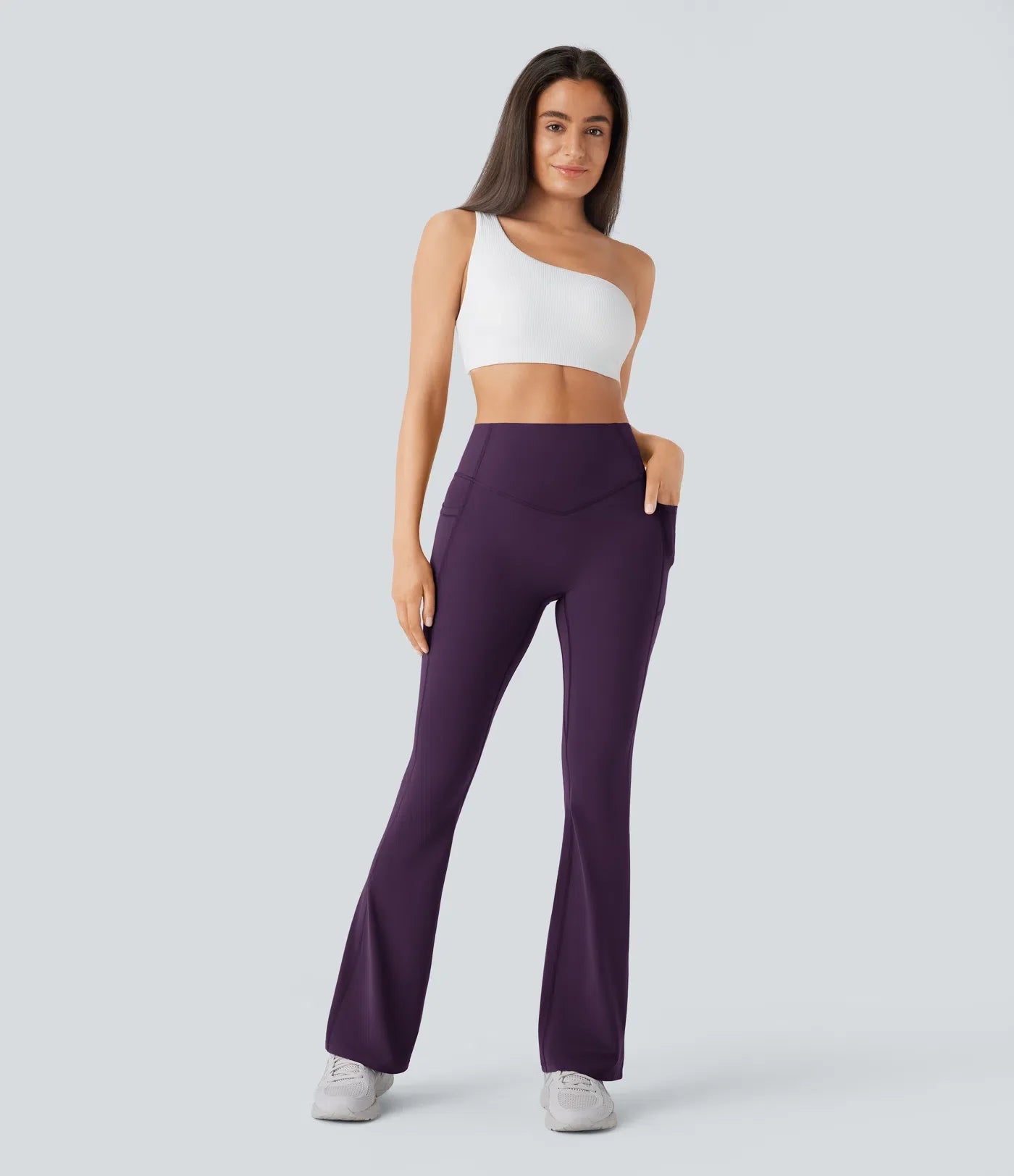 UltraSculpt High Waisted Scrunch Butt Lifting Tummy Control Pocket Shaping Yoga Bootcut Leggings
