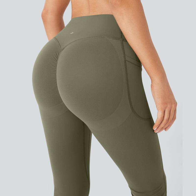 UltraSculpt High Waisted Scrunch Butt Lifting Tummy Control Pocket Shaping Yoga Bootcut Leggings