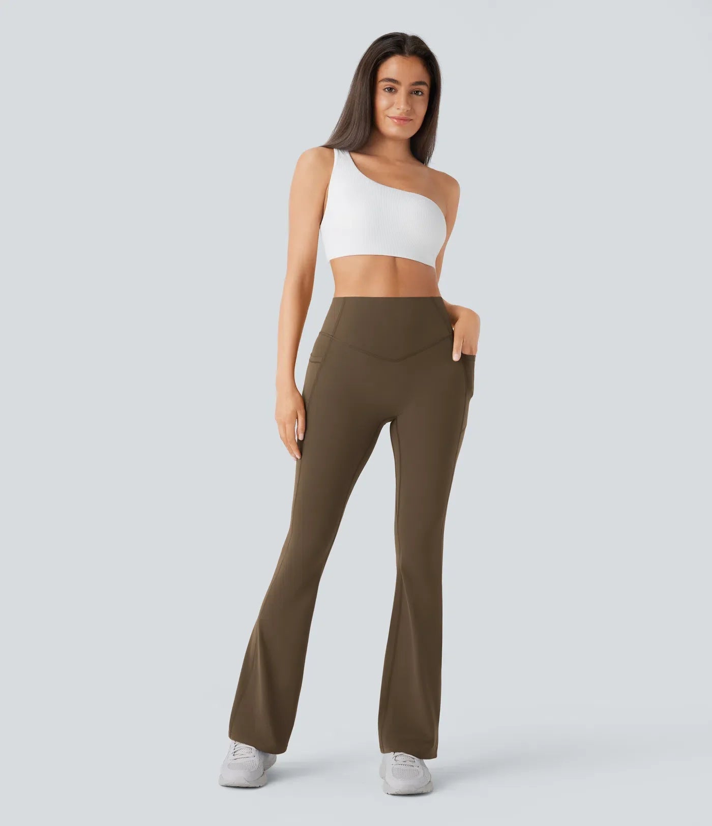 UltraSculpt High Waisted Scrunch Butt Lifting Tummy Control Pocket Shaping Yoga Bootcut Leggings