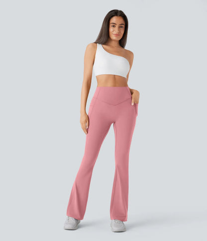 UltraSculpt High Waisted Scrunch Butt Lifting Tummy Control Pocket Shaping Yoga Bootcut Leggings