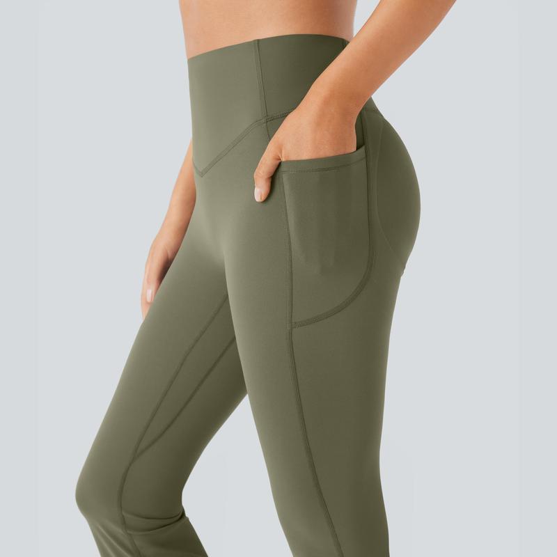 UltraSculpt High Waisted Scrunch Butt Lifting Tummy Control Pocket Shaping Yoga Bootcut Leggings