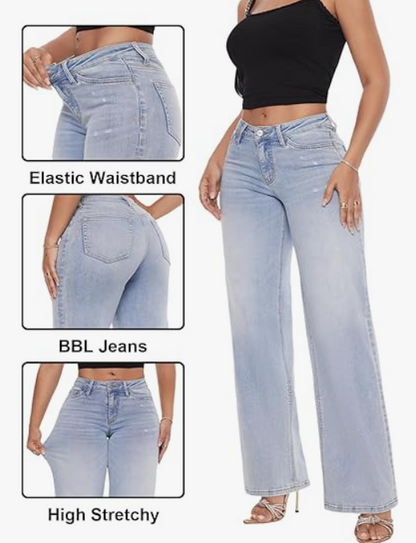 Casual Comfort Stretch Wide Denim