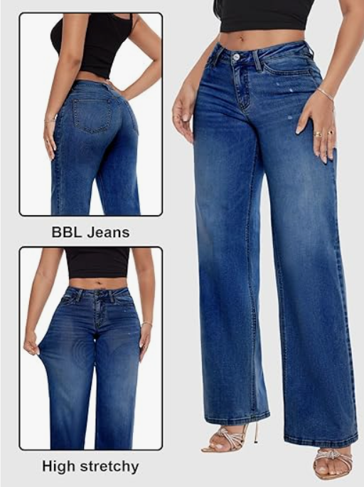 Casual Comfort Stretch Wide Denim