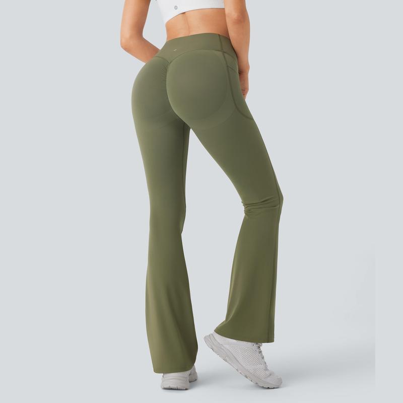 UltraSculpt High Waisted Scrunch Butt Lifting Tummy Control Pocket Shaping Yoga Bootcut Leggings